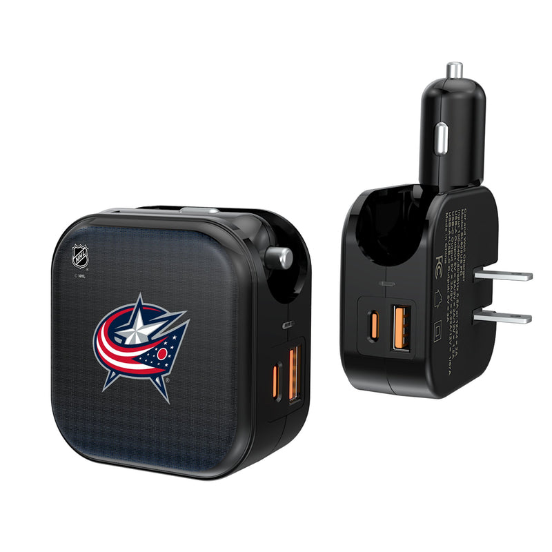 Columbus Blue Jackets Linen 2 in 1 USB A/C Charger