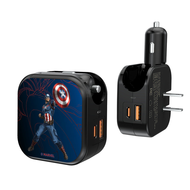 Marvel Avengers Captain America MechLine 2 in 1 USB A/C Charger