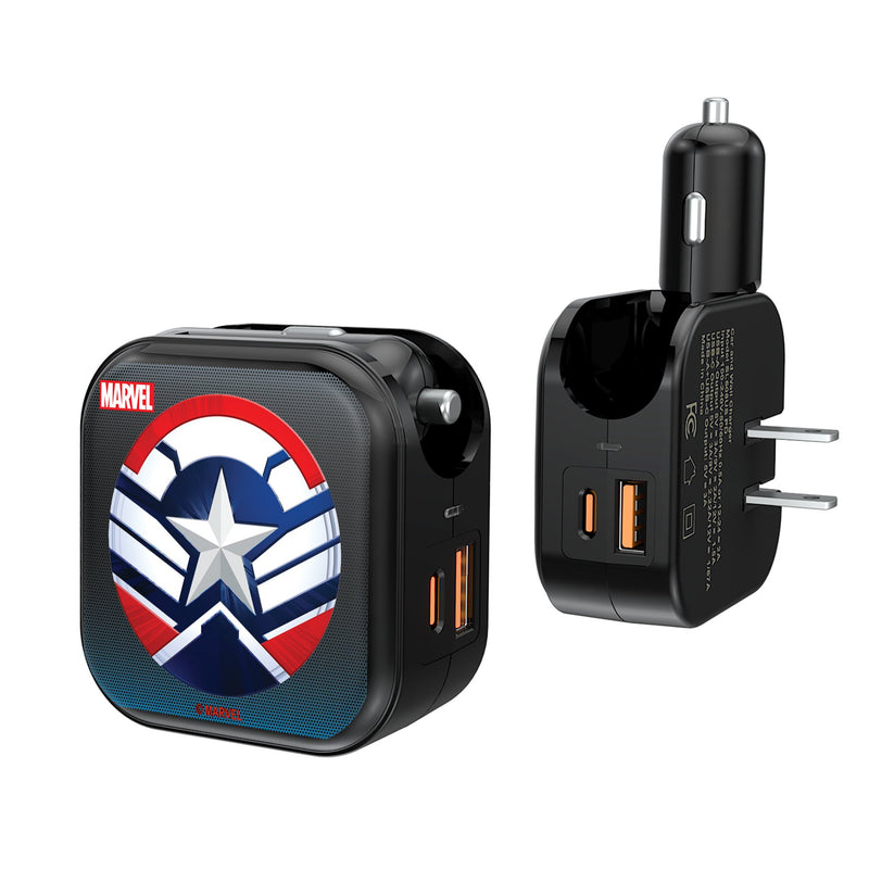 Marvel Avengers Sam Wilson Captain America Grid 2 in 1 USB A/C Charger