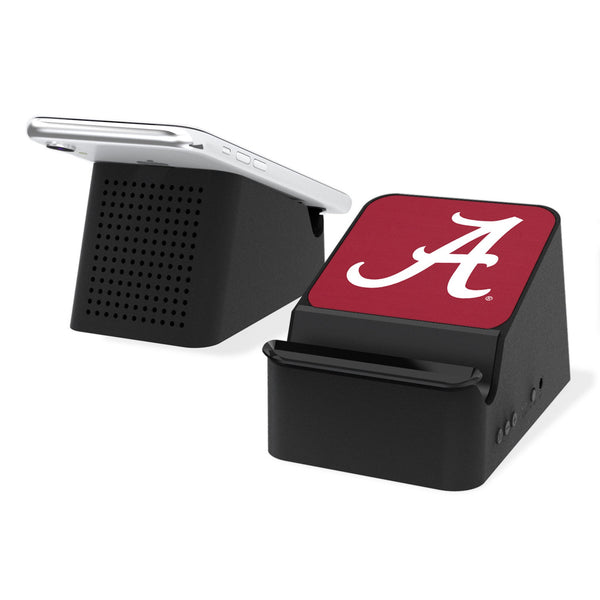 University of Alabama Crimson Tide Script A Solid Wireless Charging Station and Bluetooth Speaker