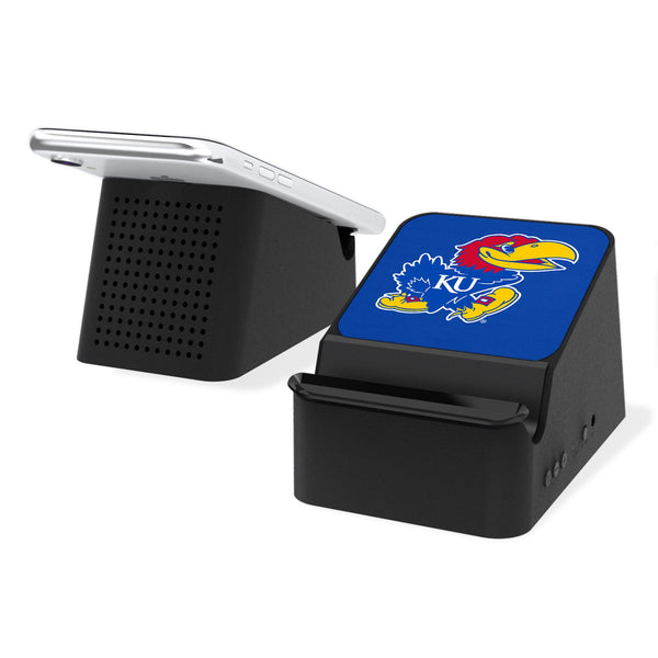 University of Kansas Jayhawks Solid Wireless Charging Station and Bluetooth Speaker