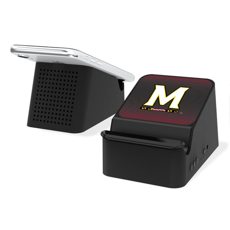 University of Maryland Terrapins Linen Wireless Charging Station and Bluetooth Speaker