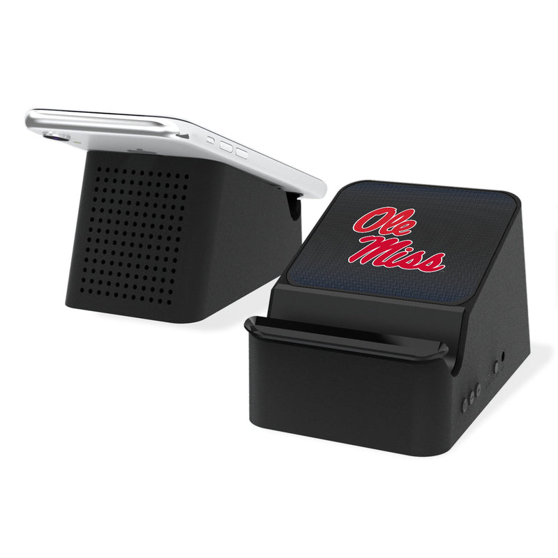 University of Mississippi Rebels Linen Wireless Charging Station and Bluetooth Speaker