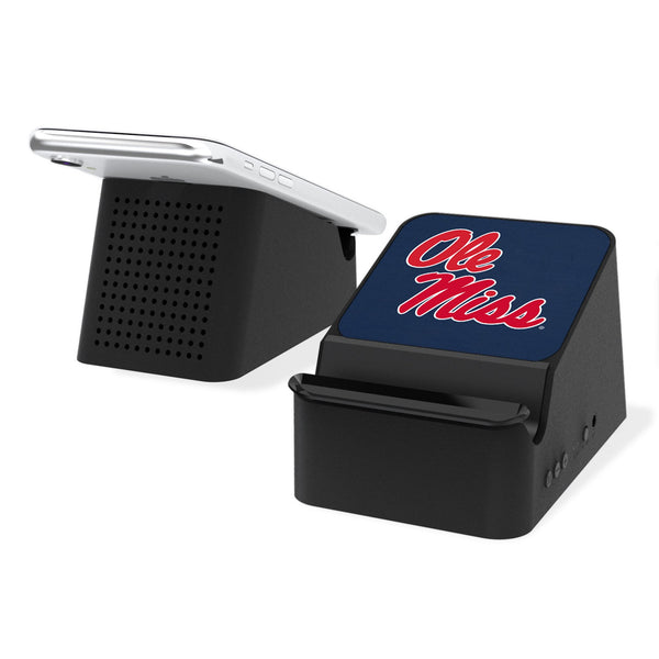 University of Mississippi Rebels Solid Wireless Charging Station and Bluetooth Speaker