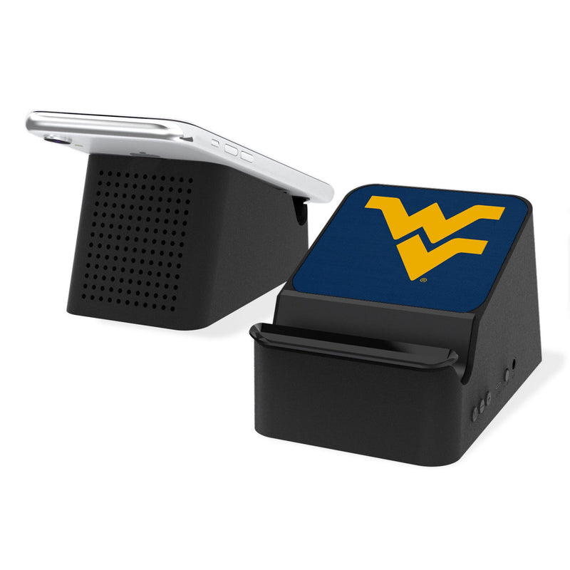 West Virginia University Mountaineers Solid Wireless Charging Station and Bluetooth Speaker