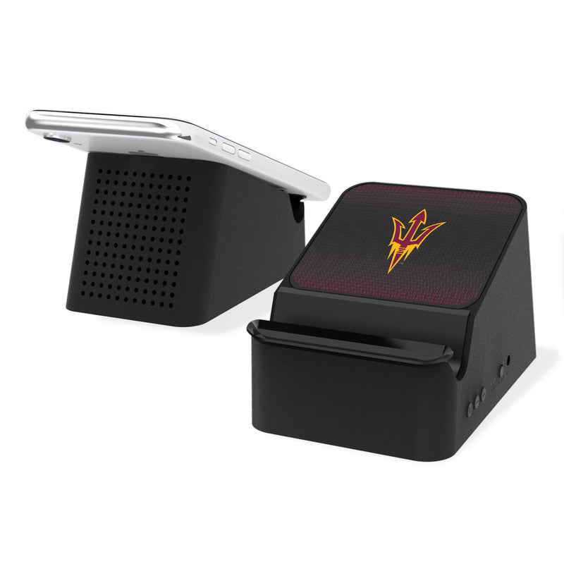 Arizona State University Sun Devils Linen Wireless Charging Station and Bluetooth Speaker