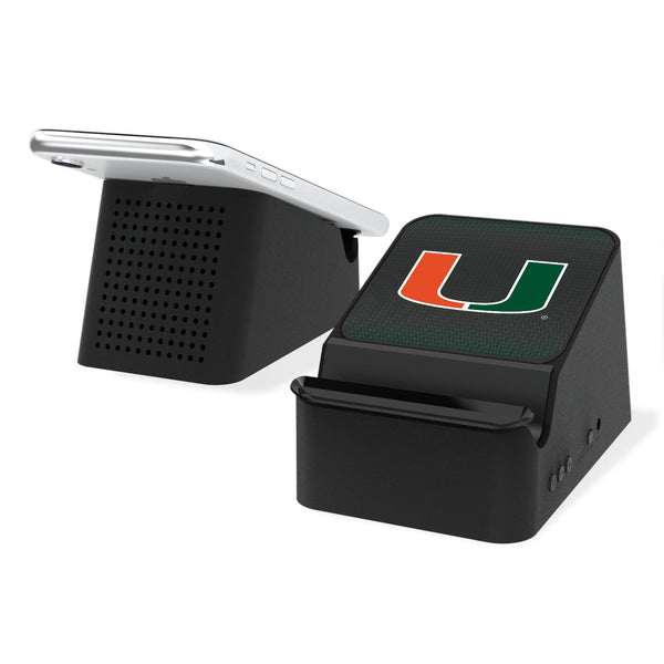 University of Miami Hurricanes Linen Wireless Charging Station and Bluetooth Speaker