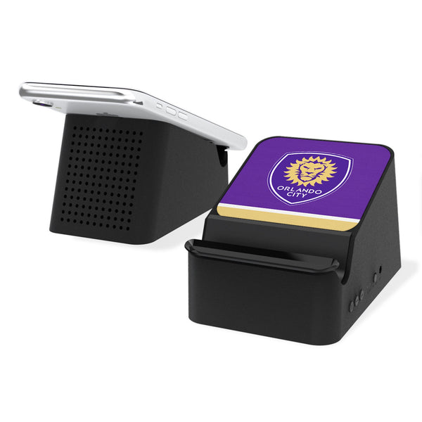 Orlando City Soccer Club  Stripe Wireless Charging Station and Bluetooth Speaker