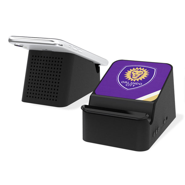 Orlando City Soccer Club  Diagonal Stripe Wireless Charging Station and Bluetooth Speaker