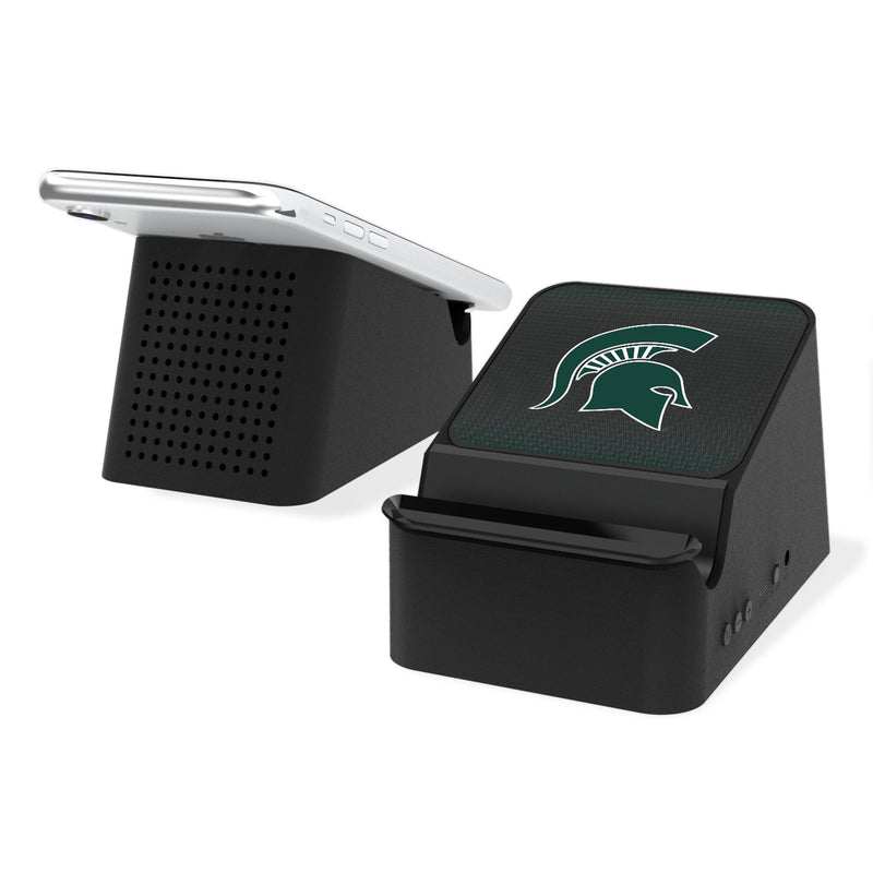 Michigan State University Spartans Linen Wireless Charging Station and Bluetooth Speaker