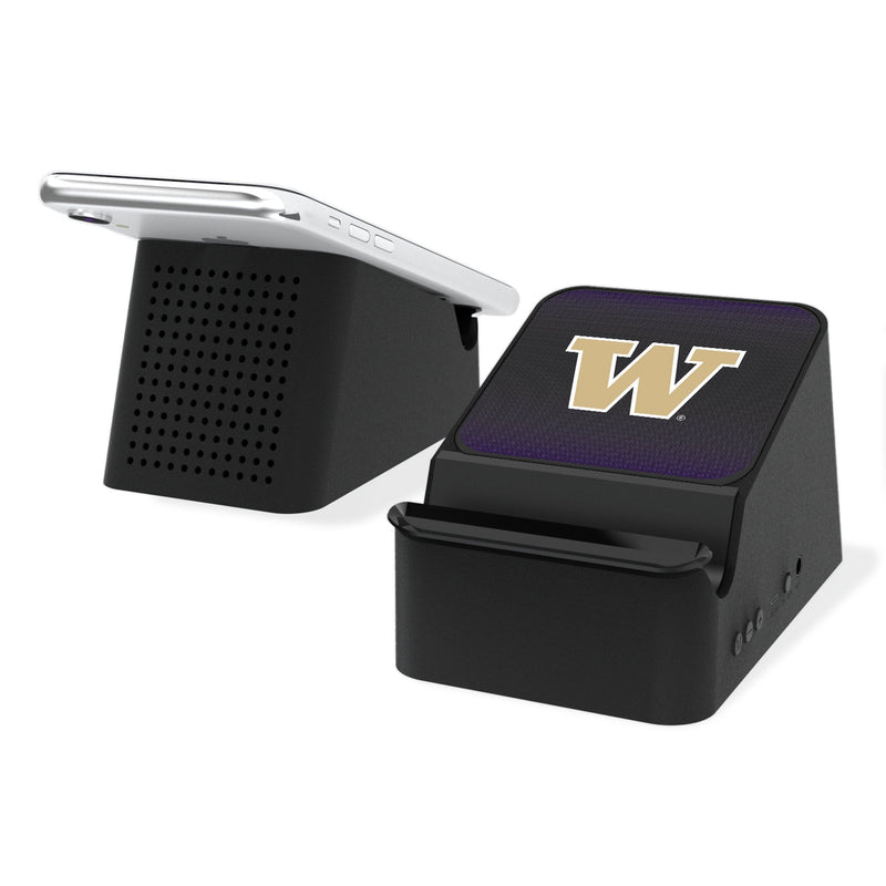 University of Washington Huskies Linen Wireless Charging Station and Bluetooth Speaker