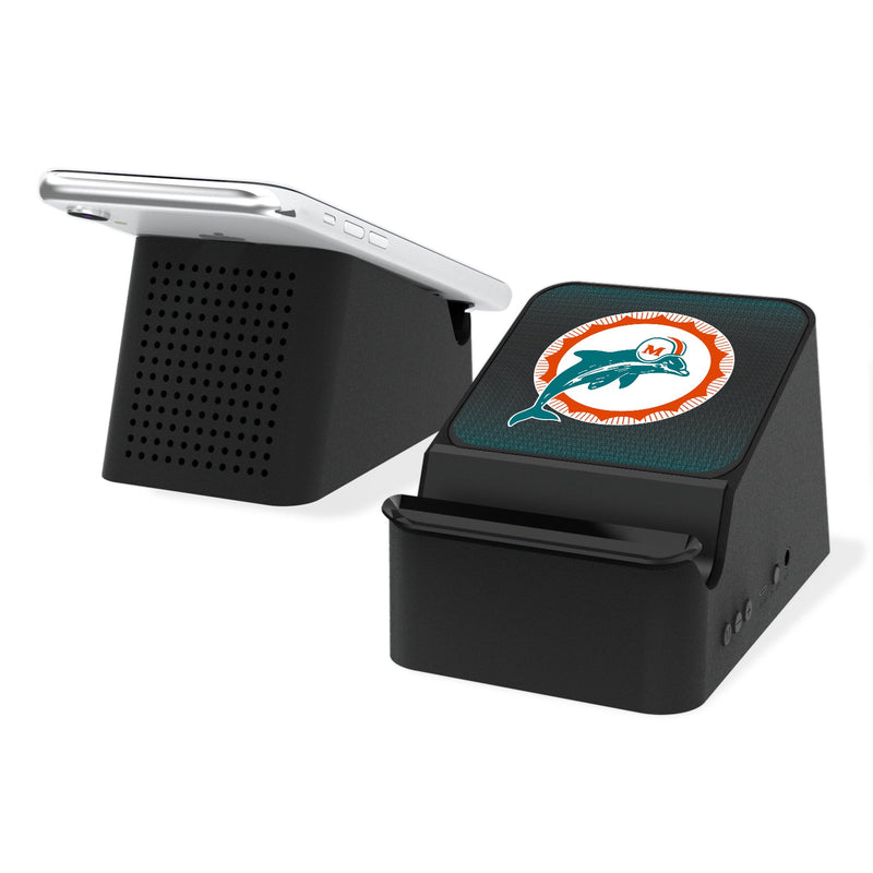 Miami Dolphins 1966-1973 Historic Collection Linen Wireless Charging Station and Bluetooth Speaker