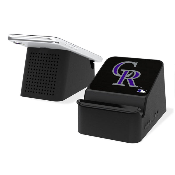 Colorado Rockies Solid Wireless Charging Station and Bluetooth Speaker