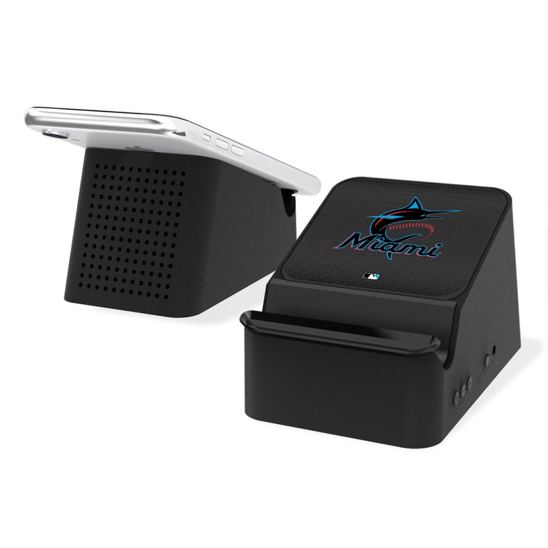 Miami Marlins Linen Wireless Charging Station and Bluetooth Speaker