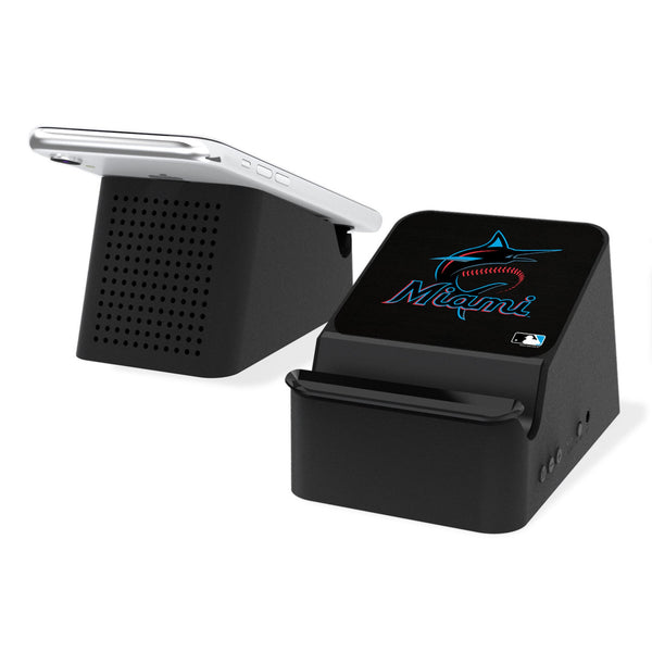 Miami Marlins Solid Wireless Charging Station and Bluetooth Speaker