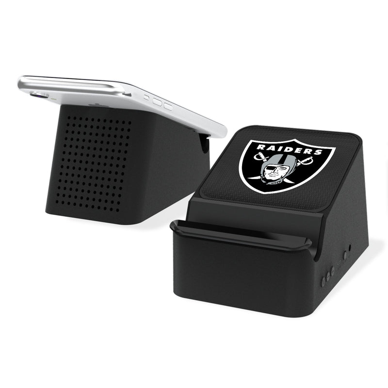 Las Vegas Raiders Linen Wireless Charging Station and Bluetooth Speaker