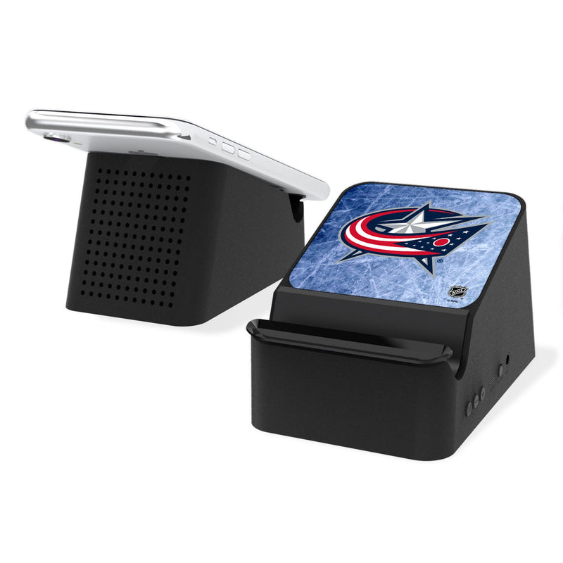 Columbus Blue Jackets Ice Flood Wireless Charging Station and Bluetooth Speaker