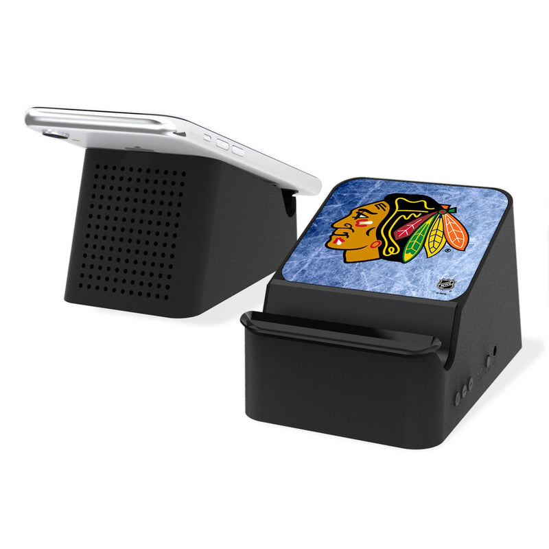 Chicago Blackhawks Ice Flood Wireless Charging Station and Bluetooth Speaker