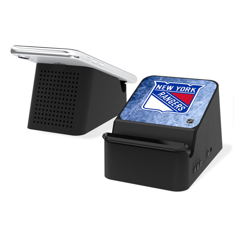 New York Rangers Ice Flood Wireless Charging Station and Bluetooth Speaker