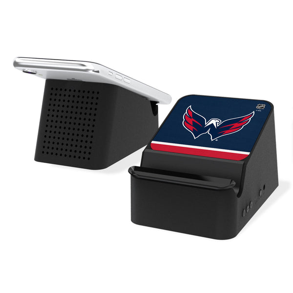 Washington Capitals Stripe Wireless Charging Station and Bluetooth Speaker