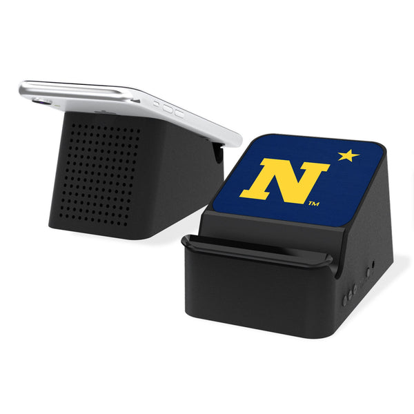 United State Naval Academy Midshipmen Solid Wireless Charging Station and Bluetooth Speaker