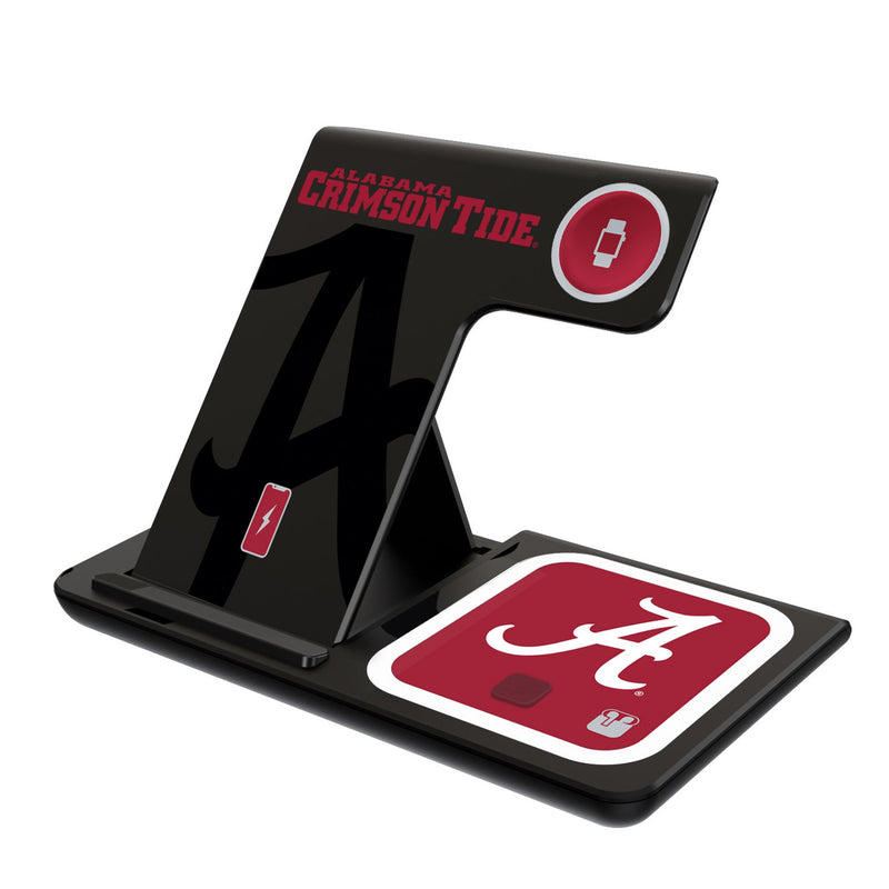 University of Alabama Crimson Tide Script A Monocolor Tilt 3 in 1 Charging Station