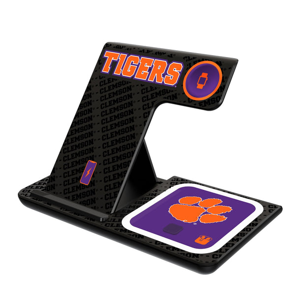 Clemson University Tigers Monocolor Tilt 3 in 1 Charging Station