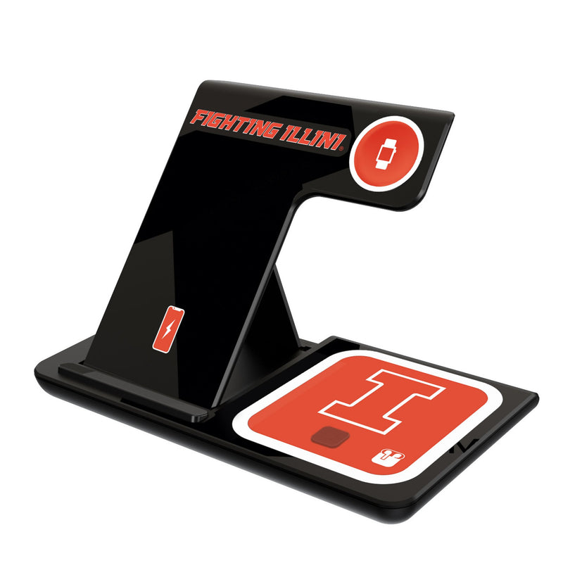 University of Illinois Fighting Illini Monocolor Tilt 3 in 1 Charging Station