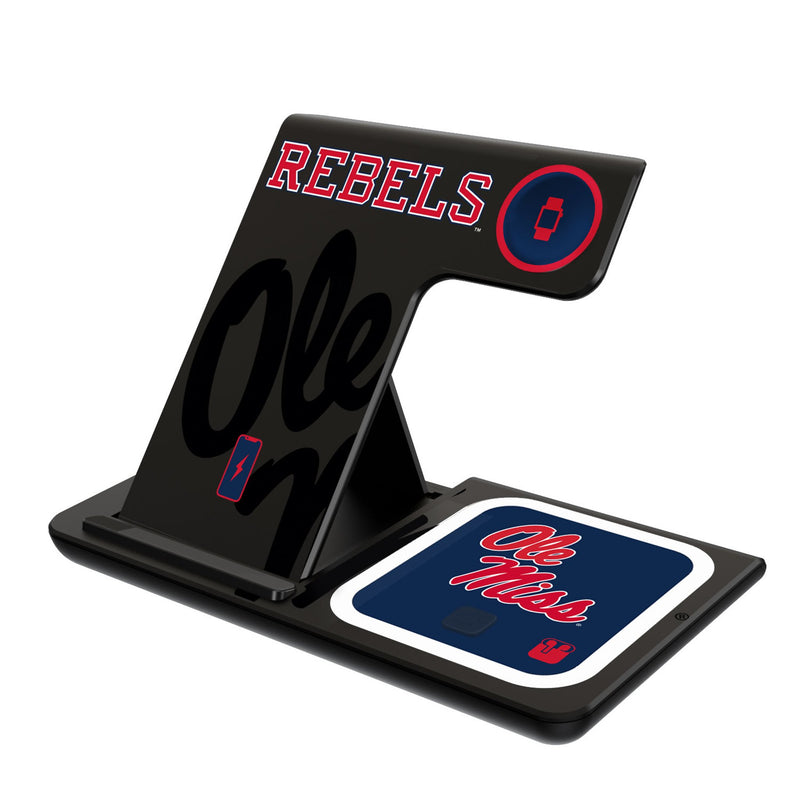 University of Mississippi Rebels Monocolor Tilt 3 in 1 Charging Station