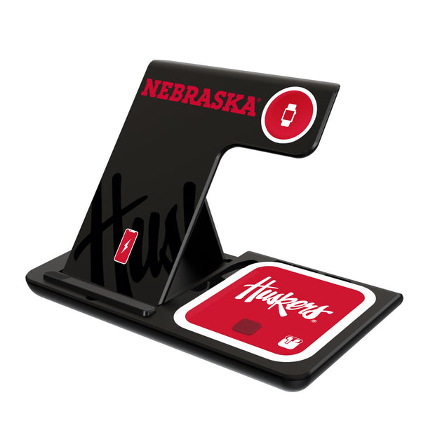 University of Nebraska Huskers Monocolor Tilt 3 in 1 Charging Station