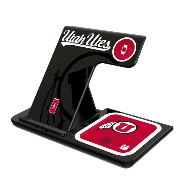 University of Utah Utes Monocolor Tilt 3 in 1 Charging Station