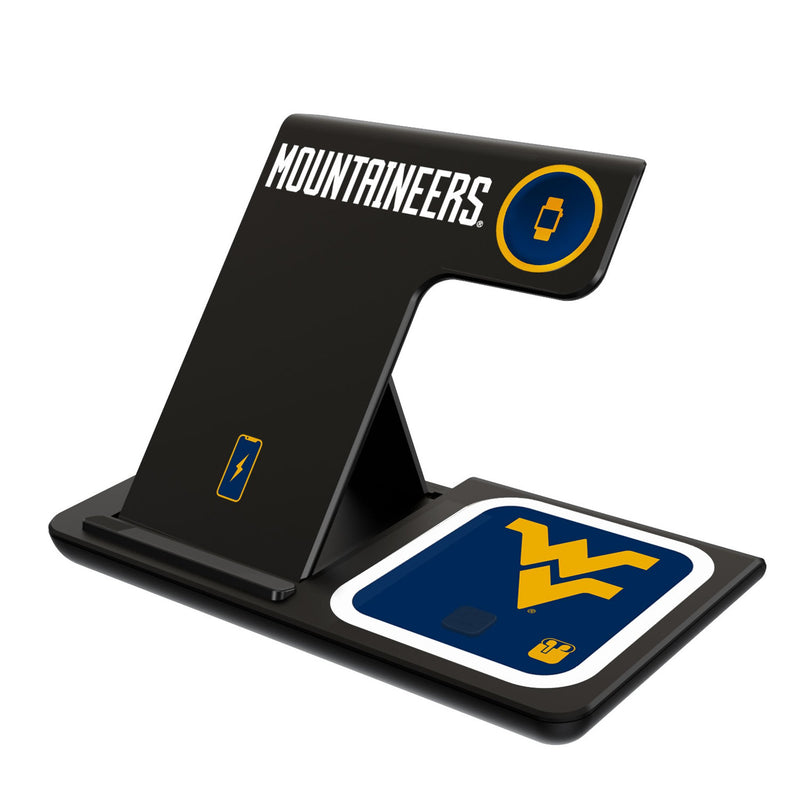 West Virginia University Mountaineers Monocolor Tilt 3 in 1 Charging Station