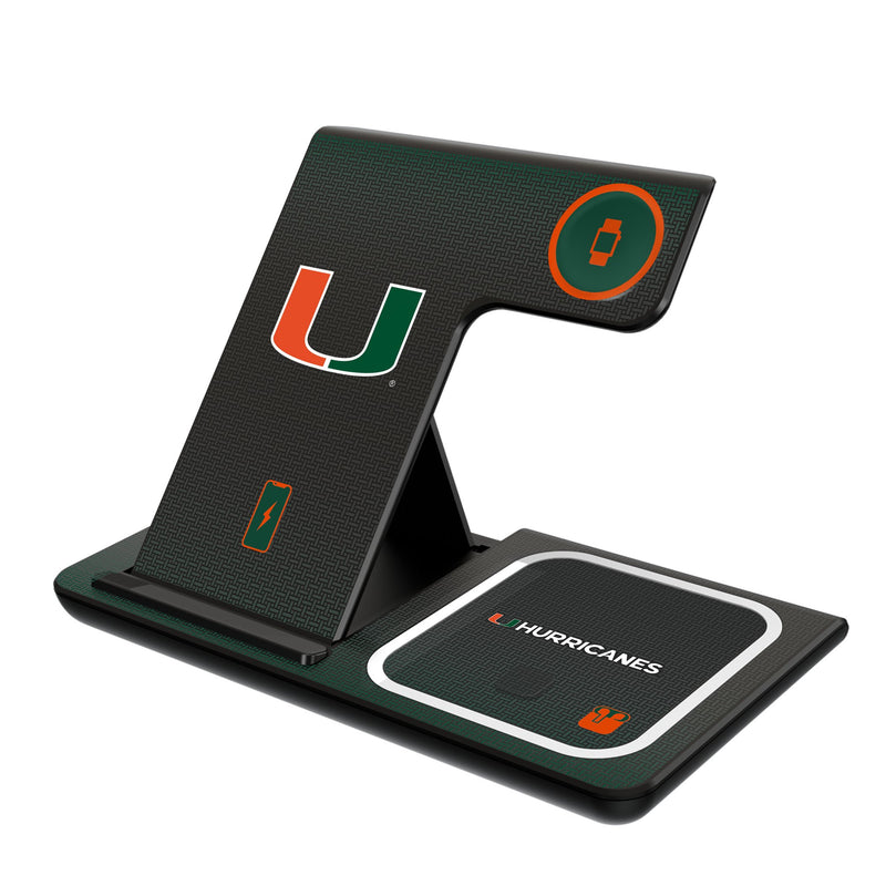 University of Miami Hurricanes Linen 3 in 1 Charging Station