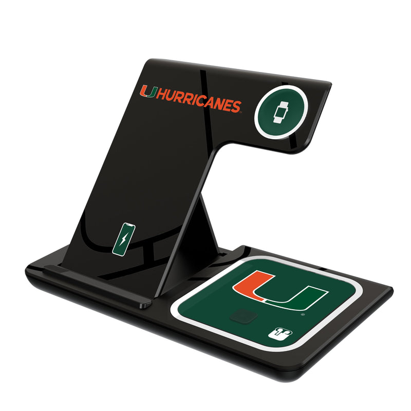 University of Miami Hurricanes Monocolor Tilt 3 in 1 Charging Station