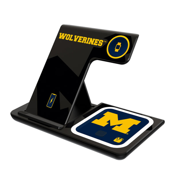 University of Michigan Wolverines Monocolor Tilt 3 in 1 Charging Station