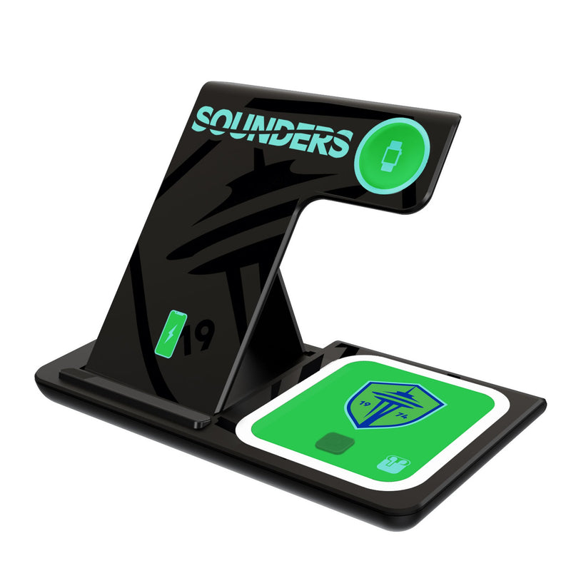 Seattle Sounders FC   Monocolor Tilt 3 in 1 Charging Station