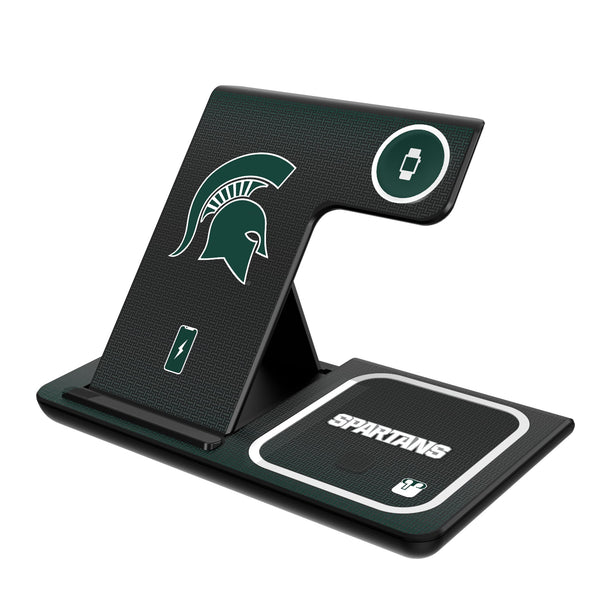 Michigan State University Spartans Linen 3 in 1 Charging Station