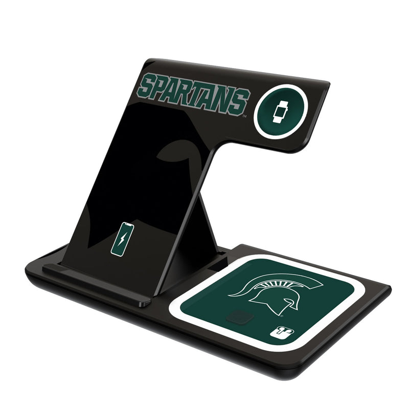 Michigan State University Spartans Monocolor Tilt 3 in 1 Charging Station