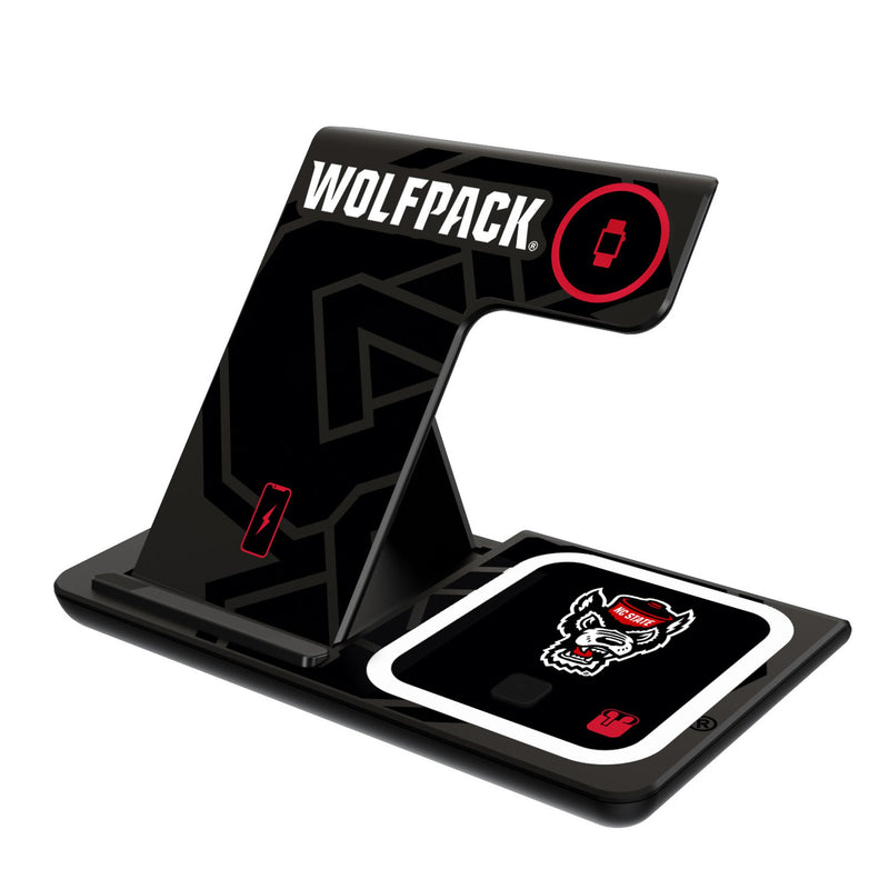 North Carolina State University Wolfpack Monocolor Tilt 3 in 1 Charging Station