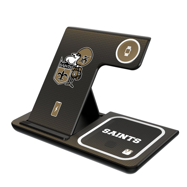 New Orleans Saints Historic Collection Linen 3 in 1 Charging Station