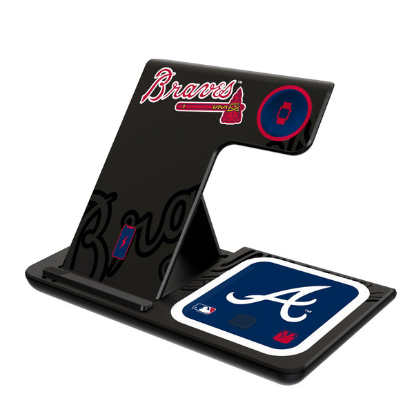 Atlanta Braves Monocolor Tilt 3 in 1 Charging Station