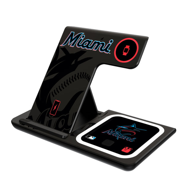 Miami Marlins Monocolor Tilt 3 in 1 Charging Station