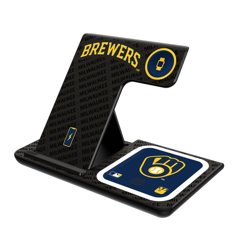 Milwaukee Brewers Monocolor Tilt 3 in 1 Charging Station