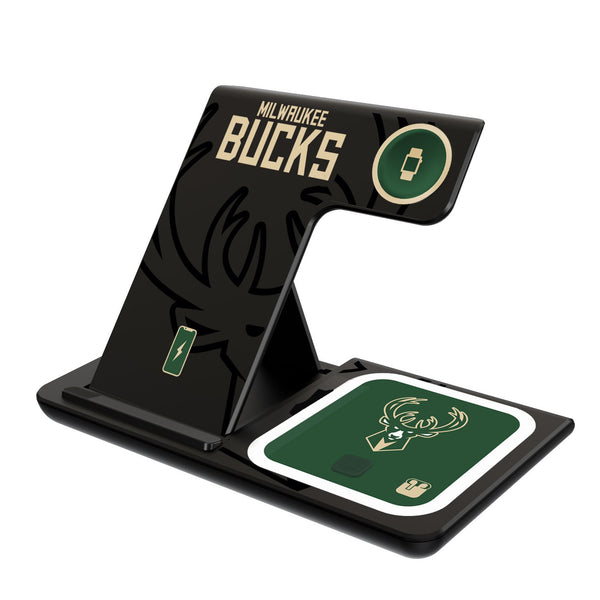 Milwaukee Bucks Monocolor Tilt 3 in 1 Charging Station