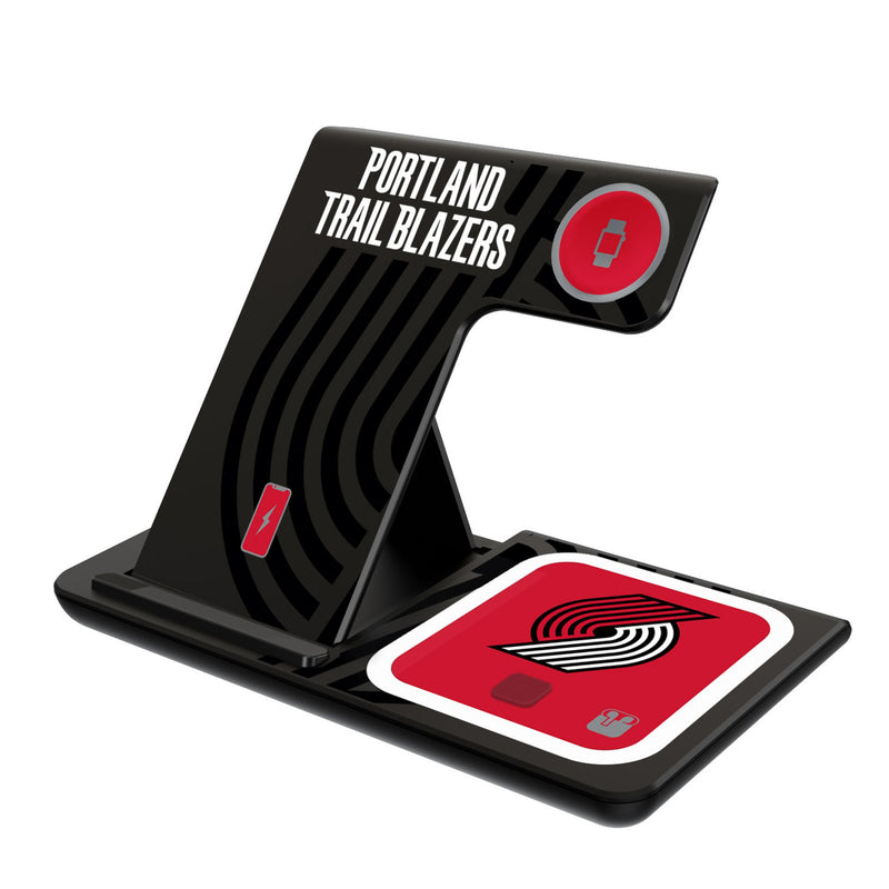 Portland Trail Blazers Monocolor Tilt 3 in 1 Charging Station