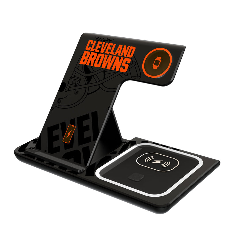 Cleveland Browns Monocolor Tilt 3 in 1 Charging Station