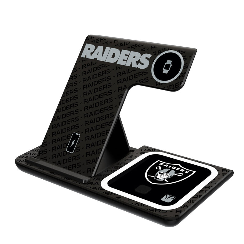 Las Vegas Raiders Monocolor Tilt 3 in 1 Charging Station