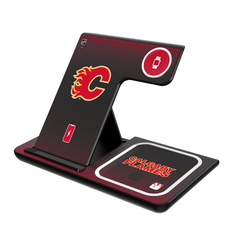 Calgary Flames Linen 3 in 1 Charging Station