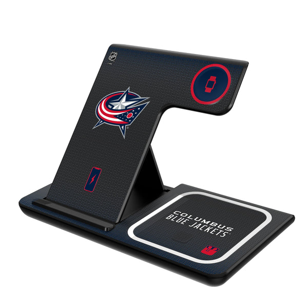 Columbus Blue Jackets Linen 3 in 1 Charging Station