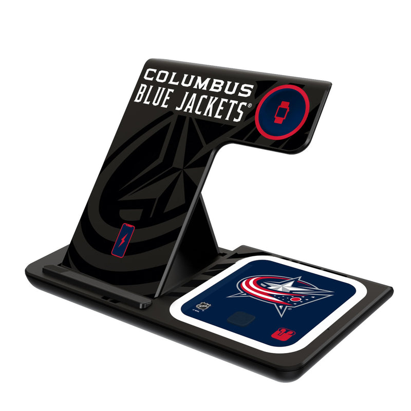 Columbus Blue Jackets Monocolor Tilt 3 in 1 Charging Station